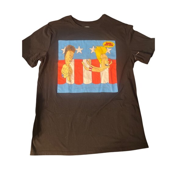 Beavis Butt-Head Graphic T-Shirt Mike Judge Black Diving Short Sleeve Sz XL NWOT - Picture 1 of 4